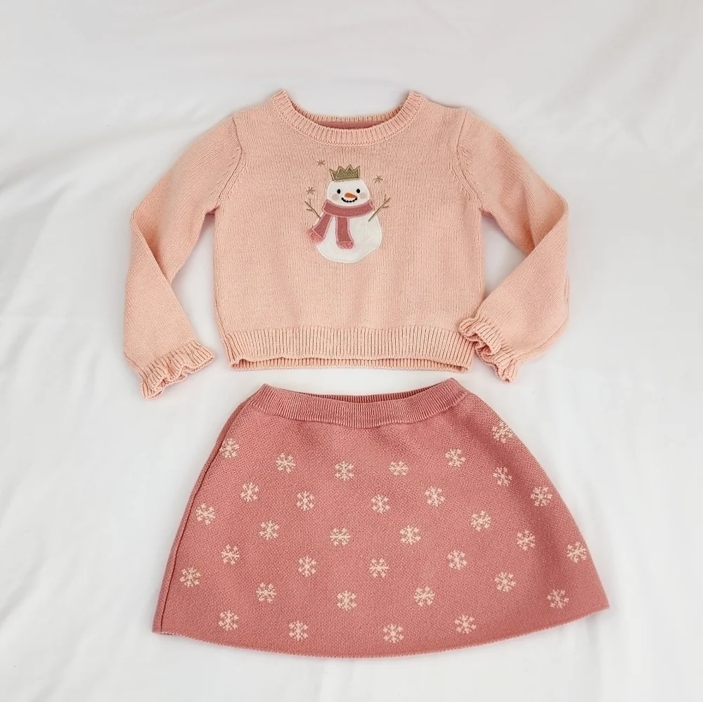 Cynthia Rowley Snowman Sweater and Skirt Set